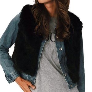 Black faux fur vest